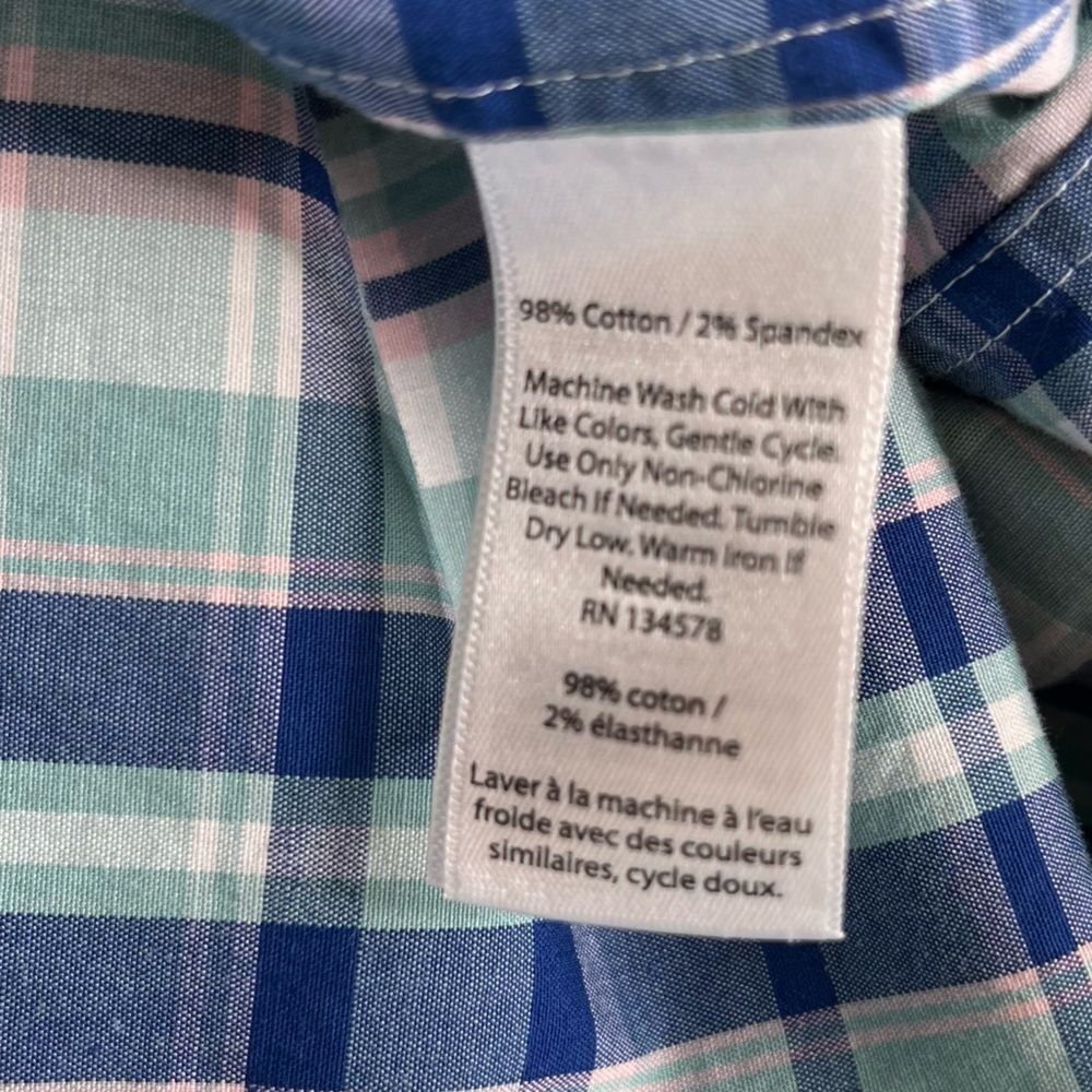 Vineyard Vines Shep and Ian Classic Fit Tucker Shirt Blue Green Plaid Men Medium - Picture 9 of 13